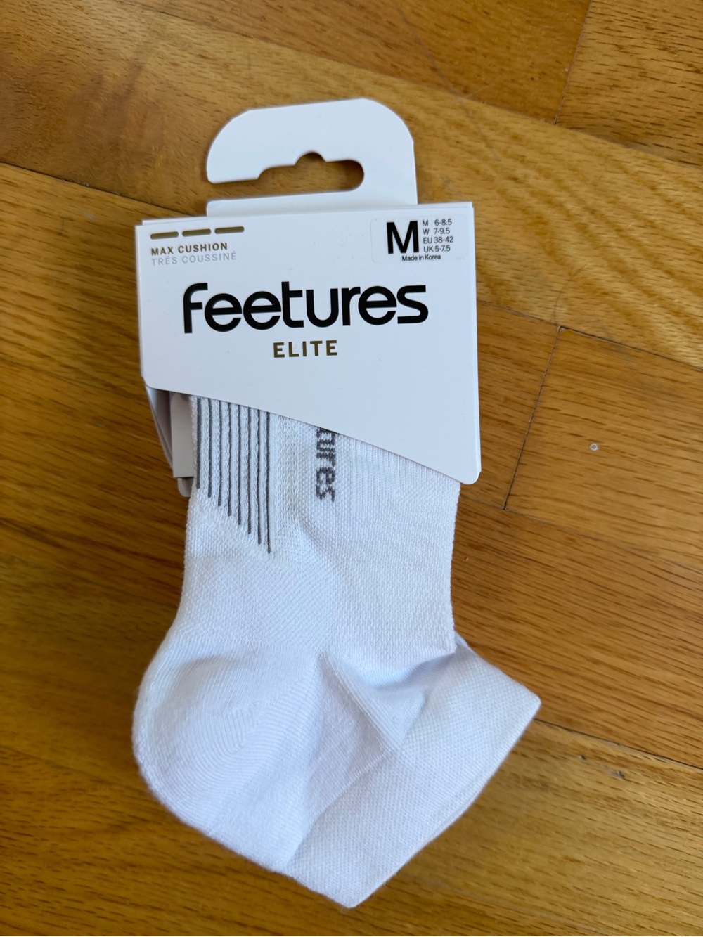 Elite White Unisex Cushioned Socks - M